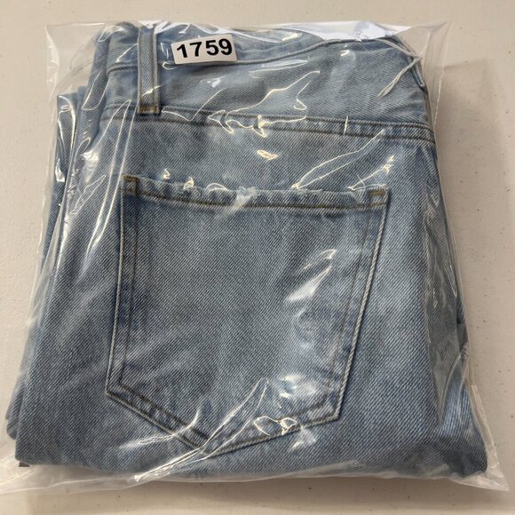 FRAME Le Jane Crop Distressed High-Rise Light wash Straight Jeans Women’s 25 - Picture 12 of 12